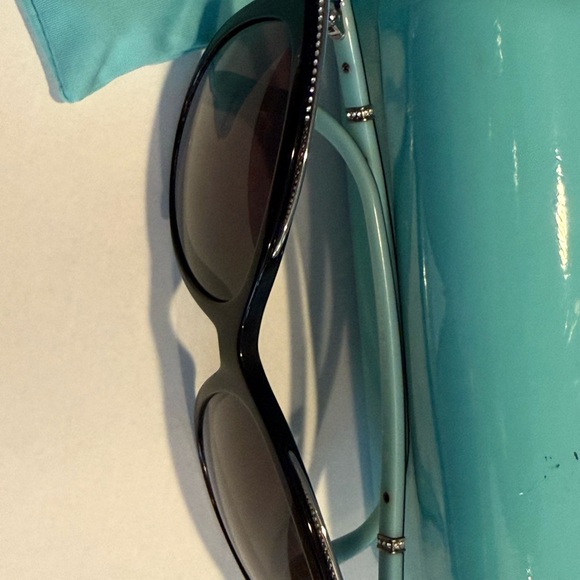 Tiffany & Co. Black Sunglasses with Teal Case - Picture 3 of 6